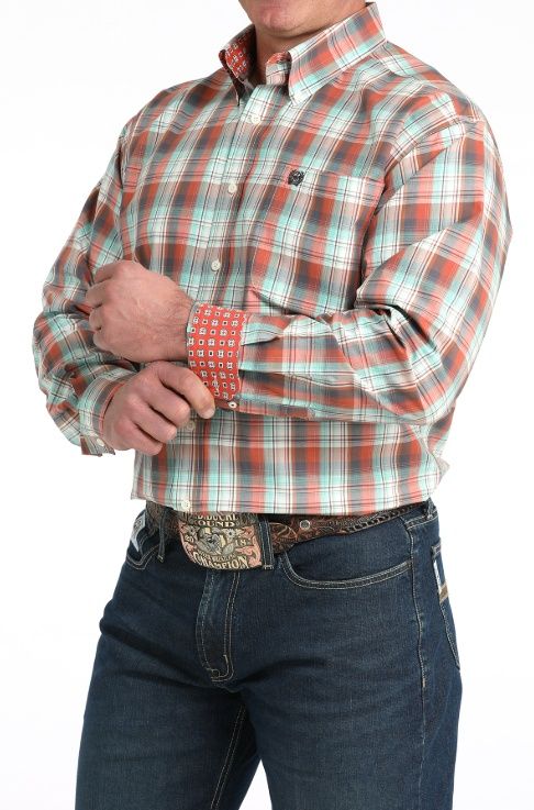 MTW1106039 MEN'S CINCH LONG-SLEEVE BUTTON-DOWN WESTERN SHIRT - MUTLI PLAID