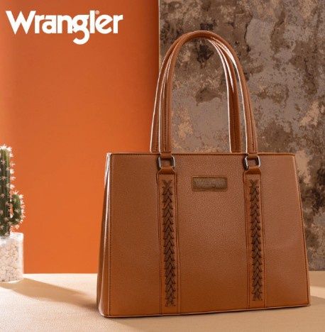 WG387-8119 WRANGLER DUAL COMPARTMENT CARRY-ALL TOTE - BROWN