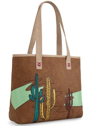 MW1309G-8317W MONTANA WEST EMBROIDERED TOTE - BROWN