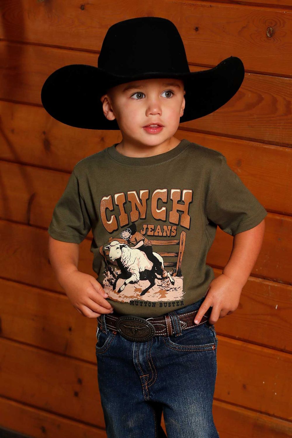 MTT7672064 INFANT BOY'S CINCH GRAPHIC SHORT-SLEEVE TEE - OLIVE