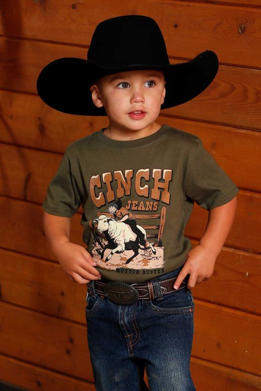 MTT7672064 INFANT BOY'S CINCH GRAPHIC SHORT-SLEEVE TEE - OLIVE