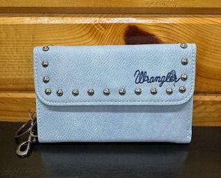 WG89-W001 WRANGLER ACCENTS TRI-FOLD KEY CHAIN WALLET -  BLUE