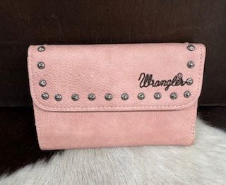 WG89-W001 WRANGLER ACCENTS TRI-FOLD KEY CHAIN WALLET - PINK