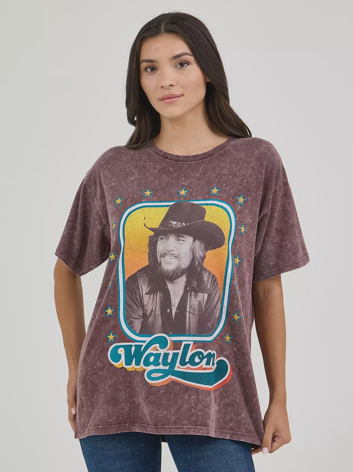 112361054 WOMEN'S WRANGLER "WAYLON JENNINGS" OVERSIZED TEE