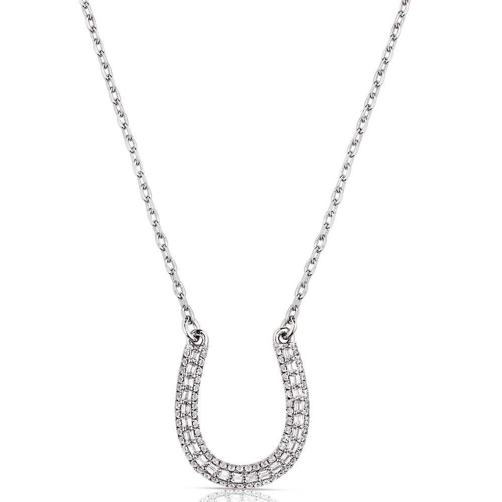 NC5967 MONTANA SILVERSMITHS FROSTED LUCK CRYSTAL NECKLACE