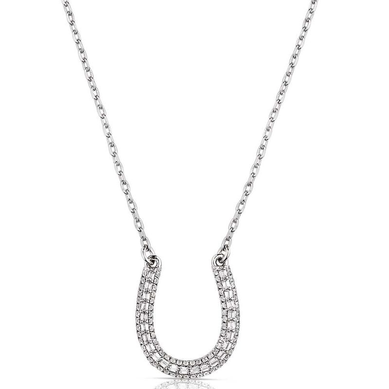 NC5967 MONTANA SILVERSMITHS FROSTED LUCK CRYSTAL NECKLACE