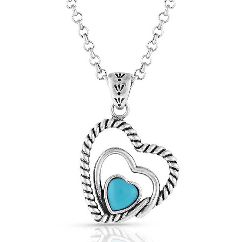 NC5179 MONTANA SILVERSMITHS CLEARER PONDS TURQUOISE HEART NECKLACE