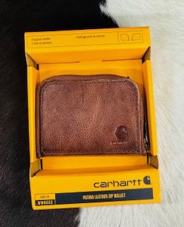 B000065320199 CARHARTT PATINA LEATHER ZIP WALLET - BROWN