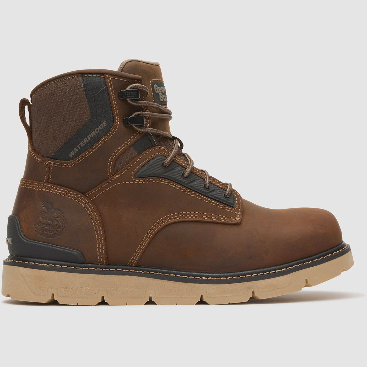 GB00712 MEN'S GEORGIA BOOT 6" CARBON FLEX WEDGE WATERPROOF LACER WORK BOOT