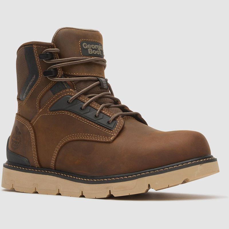 GB00712 MEN'S GEORGIA BOOT 6" CARBON FLEX WEDGE WATERPROOF LACER WORK BOOT