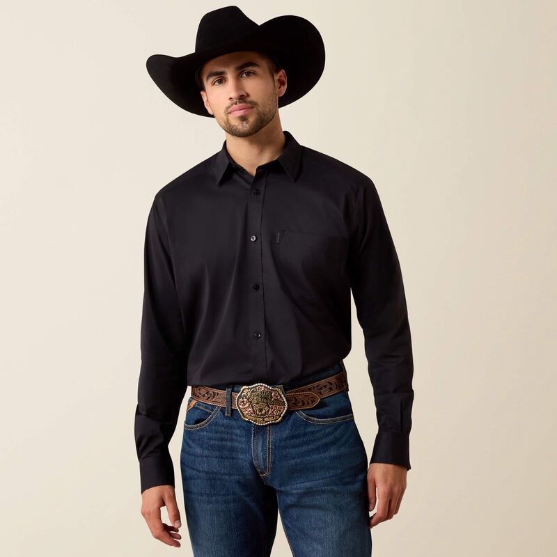 10071100 MEN'S ARIAT EVERYTHING CLASSIC FIT LONG-SLEEVE SHIRT - BLACK