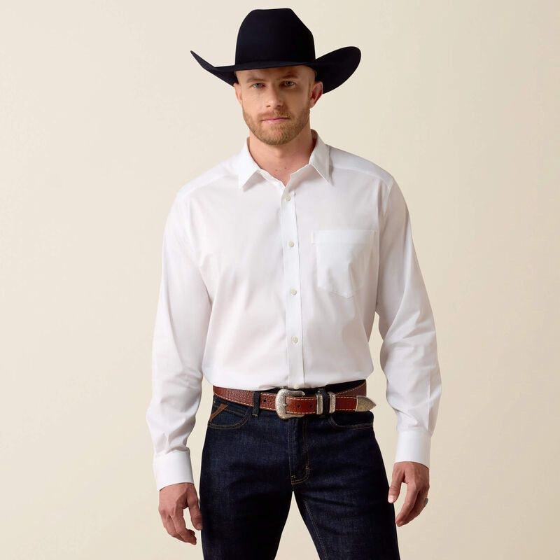 10072739 MEN'S ARIAT EVERYTHING CLASSIC FIT LONG-SLEEVE SHIRT - WHITE