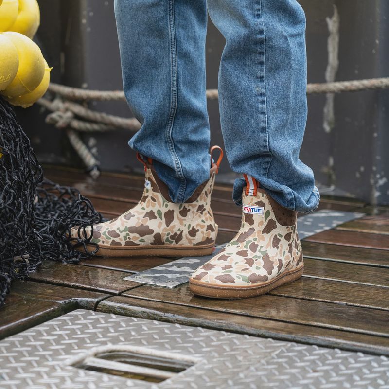 XMABDCAM MEN'S XTRATUF 6" ANKLE DECK BOOT - DUCK CAMO &amp; TAN