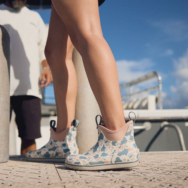 XWAB4DC WOMEN'S XTRATUF 6" ANKLE DECK BOOT - IVORY DUCK CAMO