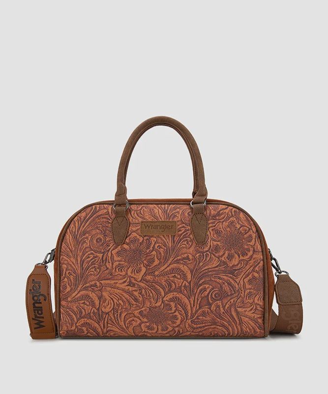 WG277-5110BR WRANGLER VINTAGE FORAL PRINTED DUFFE BAG