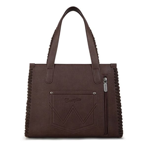 WG60-8317TN WRANGLER VINTAGE RETRO COWBOY COOL PRINT CONCEALED CARRY SATCHEL / CROSSBODY BAG