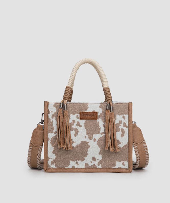 WG386-8120SKH WRANGLER COW PRINT TOTE / CROSSBODY