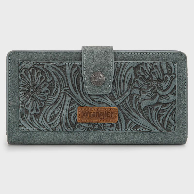 WG339-W080JN WRANGLER WESTERN FLORAL TOOLED WALLET