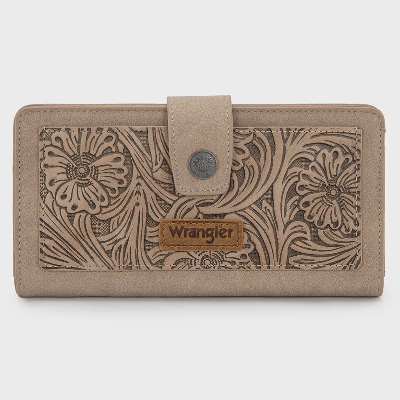 WG339-W080KH WRANGLER WESTERN FLORAL TOOLED WALLET