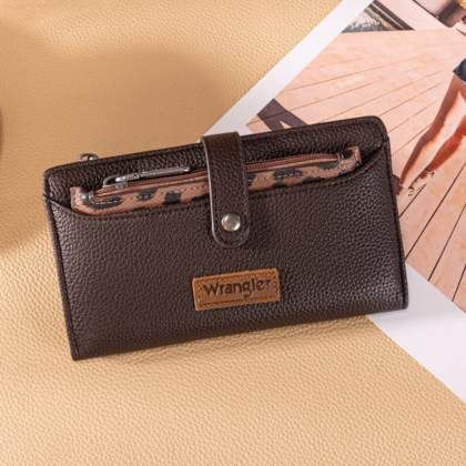 WG366-W091CF WRANGLER WESTERN BI-FOLD WALLET / WRISTLET W/ DETACHABE POUCH
