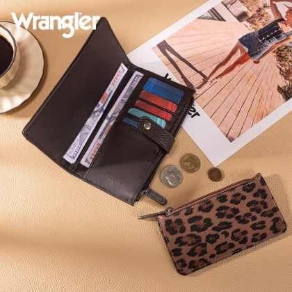 WG366-W091CF WRANGLER WESTERN BI-FOLD WALLET / WRISTLET W/ DETACHABE POUCH