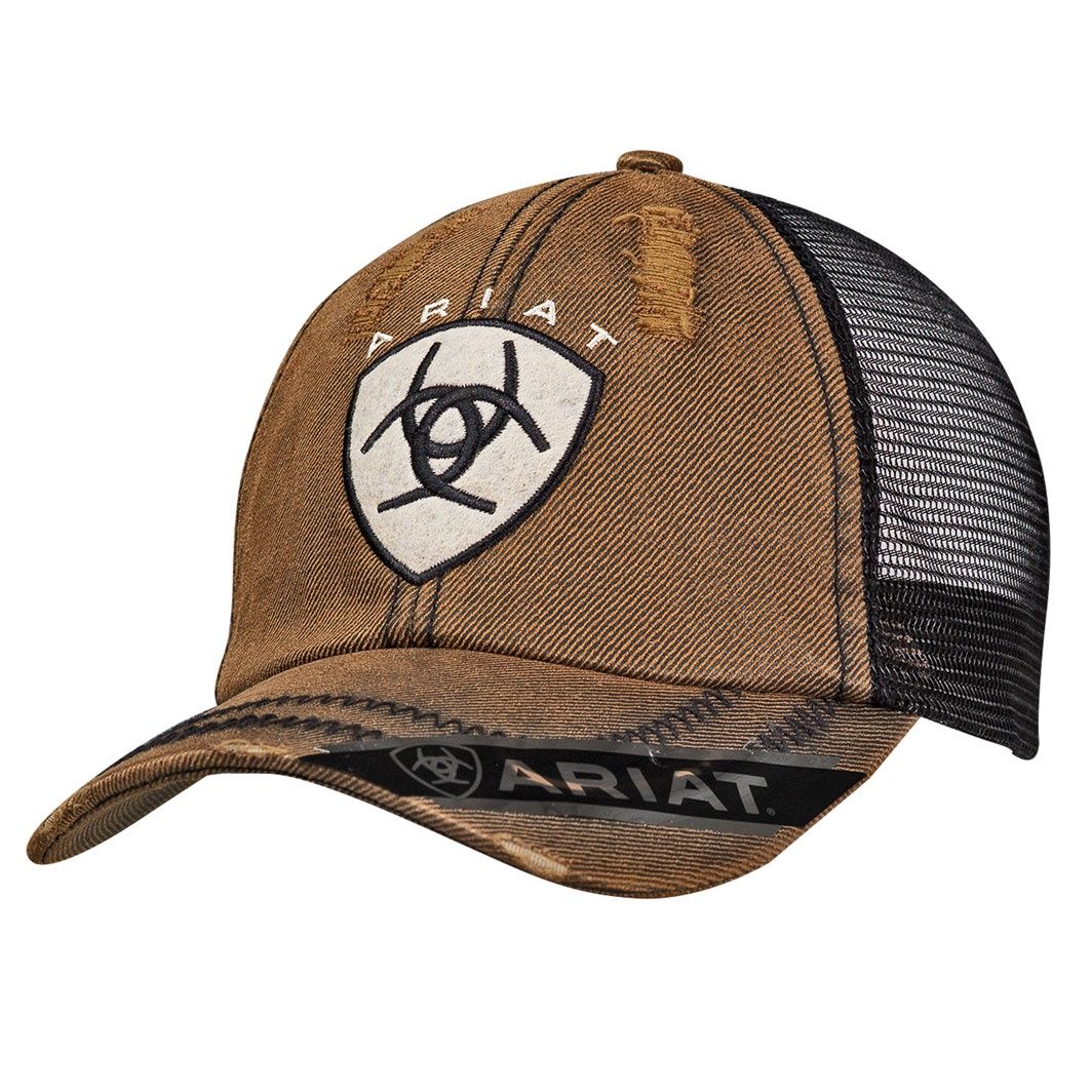 15227133 ARIAT BROWN &amp; BLACK LOGO HAT