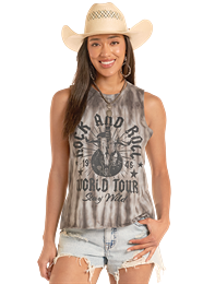 BW20T08888 WOMEN'S ROCK &amp; ROLL WORLD TOUR MUSCLE TANK