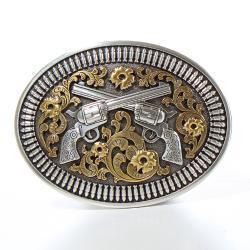 37009 NOCONA 2-TONE PISTOLS BUCKLE