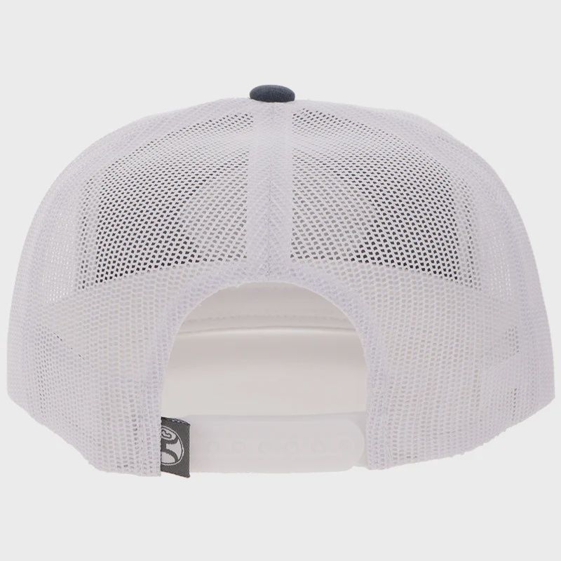 5035T-GYWH HOOEY CAVVY GRAY &amp; WHITE 5-PANEL TRUCKER CAP W/ BLACK &amp; WHITE PATCH