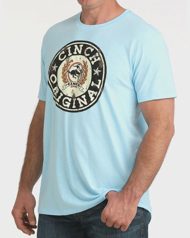 MTT1690714 MEN'S CINCH BLUE GRAPHIC LOGO SHORT-SLEEVE TEE
