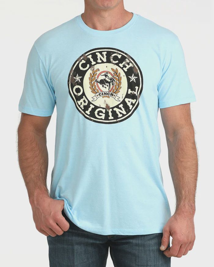MTT1690714 MEN'S CINCH BLUE GRAPHIC LOGO SHORT-SLEEVE TEE