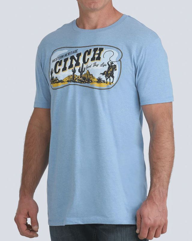 MTT1690721 MEN'S CINCH BLUE GRAPHIC LOGO SHORT-SLEEVE TEE