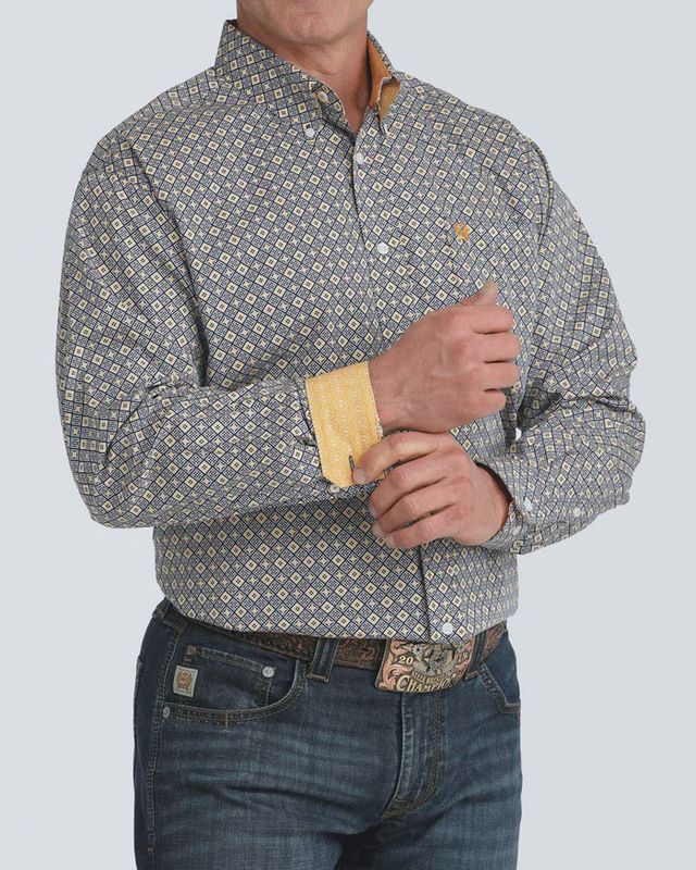 MTW1106073 MEN'S CINCH ROYAL PRINT LONG-SLEEVE WESTERN SHIRT