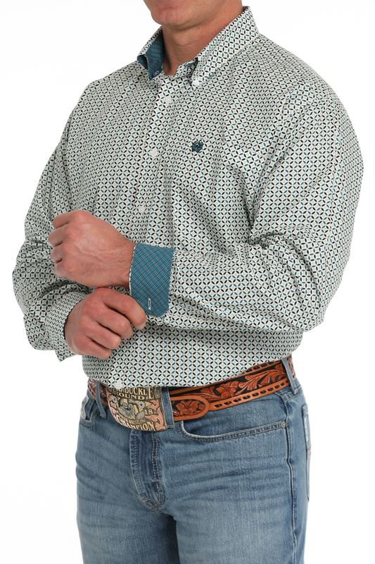 MTW1105863 MEN'S CINCH LONG-SLEEVE WHITE PRINTED WESTERN SHIRT MTW1105863 MEN'S CINCH LONG-SLEEVE WHITE PRINTED WESTERN SHIRT