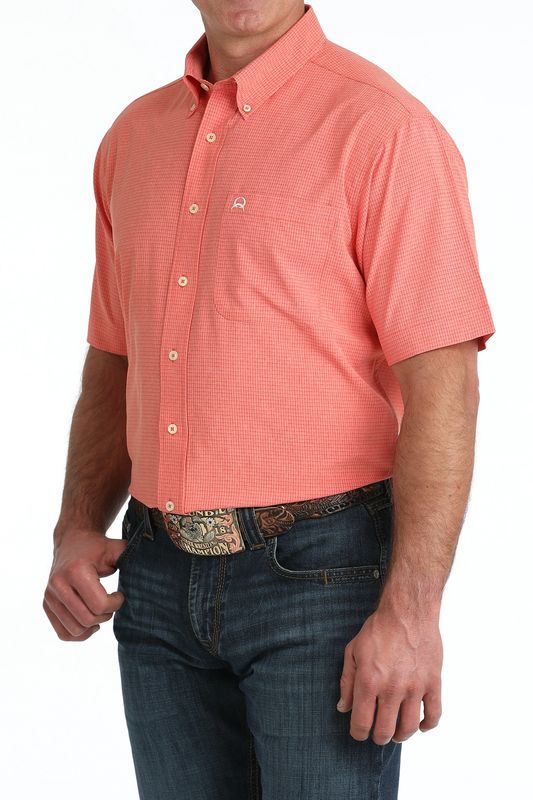 MTW1725003 MEN'S CINCH RED PLAID ARENAFLEX SHORT-SLEEVE WESTERN SHIRT MTW1725003 MEN'S CINCH RED PLAID ARENAFLEX SHORT-SLEEVE WESTERN SHIRT