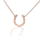 BRL-DAKHJ0004-RG KELLY HERD PLAIN ROSE GOLD HORSESHOE NECKLACE