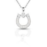 BRL-DAKHJ0016 KELLY HERD BRASS HEART HORSEHOE NECKLACE