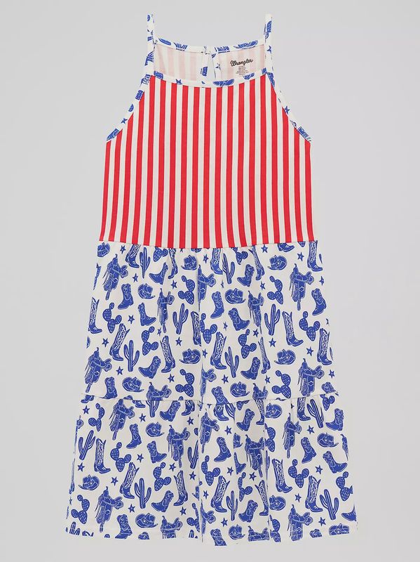 2379387 GIRL'S WRANGLER RED, WHITE &amp; BLUE DRESS