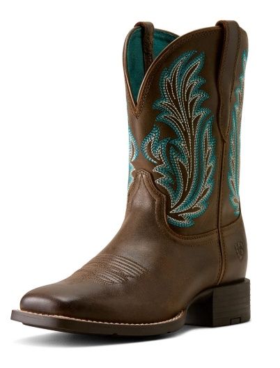 10080408 WOMEN'S ARIAT 9" DARK CACAO ROUND UP FILLY SQUARE-TOE WESTERN BOOT