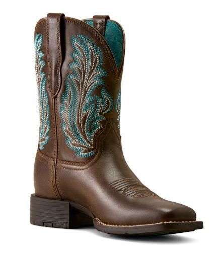 10080408 WOMEN'S ARIAT 9" DARK CACAO ROUND UP FILLY SQUARE-TOE WESTERN BOOT