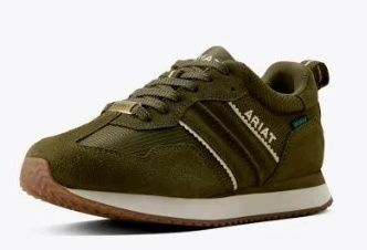 10080371 WOMEN'S ARIAT RANCH RUNNER WATERPOOF SHOE - OLIVE NIGHT