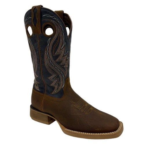 DDB0548 MEN'S DURANGO REBEL PRO 12" DENIM BLUE &amp; ADOBE BROWN SQUARE-TOE WESTERN BOOT