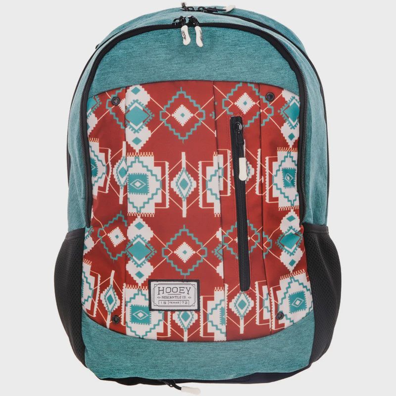 BP2602TLRU HOOEY "ROCKSTAR" RUST &amp; TEAL AZTEC BACKPACK
