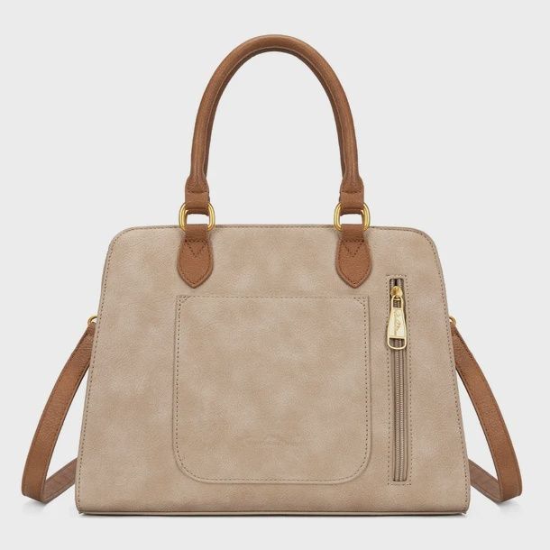 MW1362G-8250TN MONTANA WEST WESTERN TOOLED FLORAL CONCEALED CARRY SATCHEL BAG / CROSSBODY - TAN