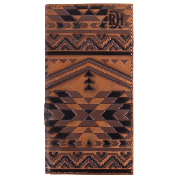 2520638764 RED DIRT HAT CO. RODEO WALLET - BROWN SOUTHWESTERN DESIGN