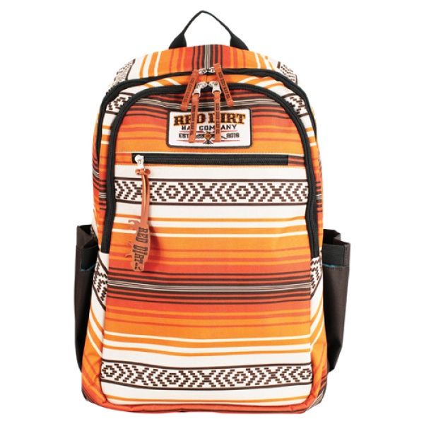 2610279551 RED DIRT HAT CO ORANGE &amp; TAN STRIPE BACKPACK