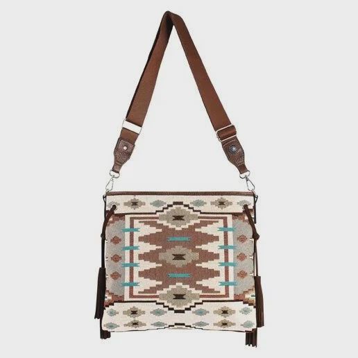2611271011 LADIES JUSTIN BONE JACQUARD W/ SOUTHWESTERN DESIGN CROSSBODY