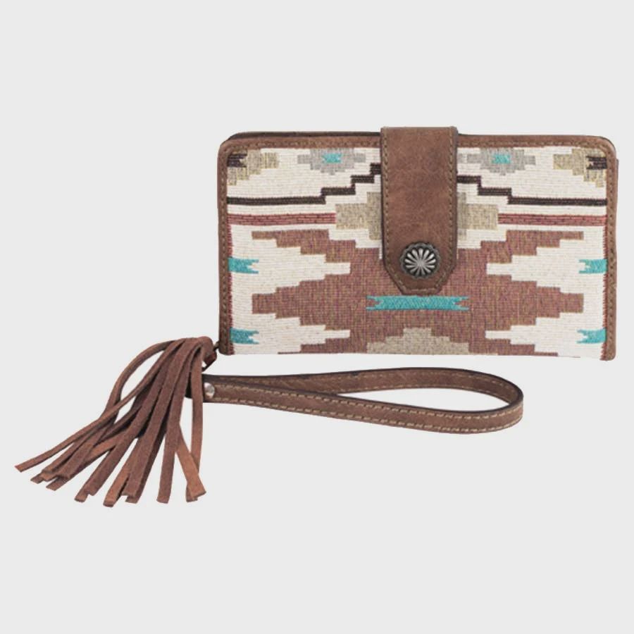 2611275161 LADIES JUSTIN BONE JACQUARD W/ SOUTHWESTERN DESIGN SLIM WALLET
