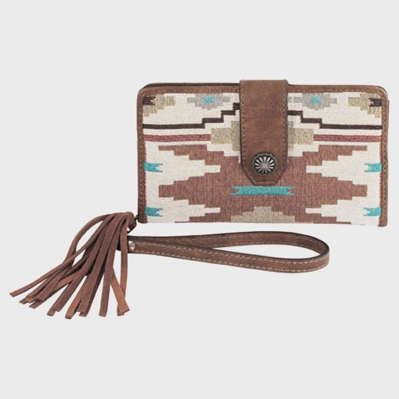 2611275161 LADIES JUSTIN BONE JACQUARD W/ SOUTHWESTERN DESIGN SLIM WALLET