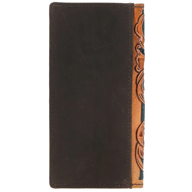 HW038-TNBR HOOEY "GAMBLER" TAN PLAYING CARD EMBOSSED RODEO WALLET